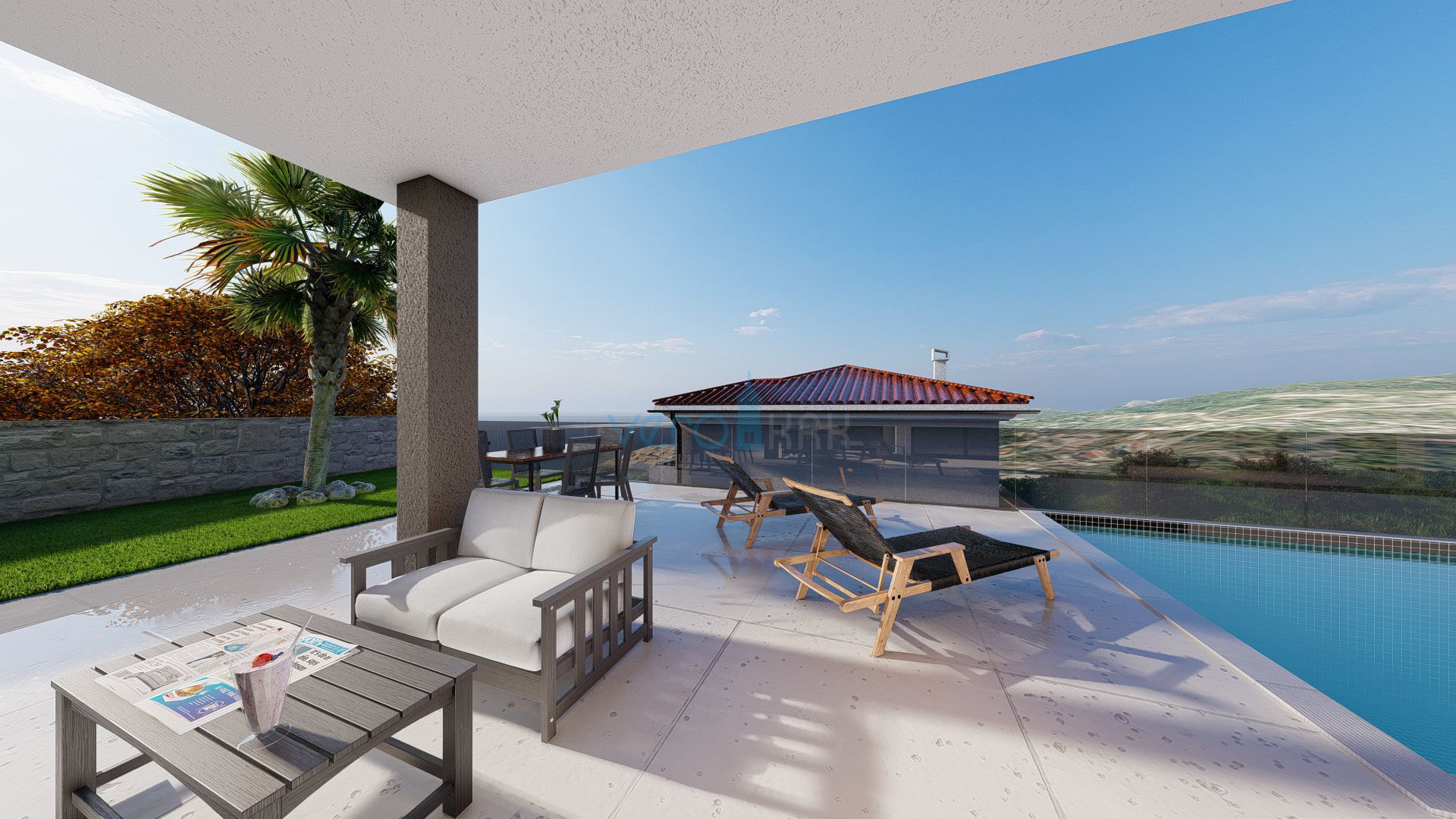 Vrbnik, otok Krk, stan 162 m2, bazen, fitness, vrt, prodaja