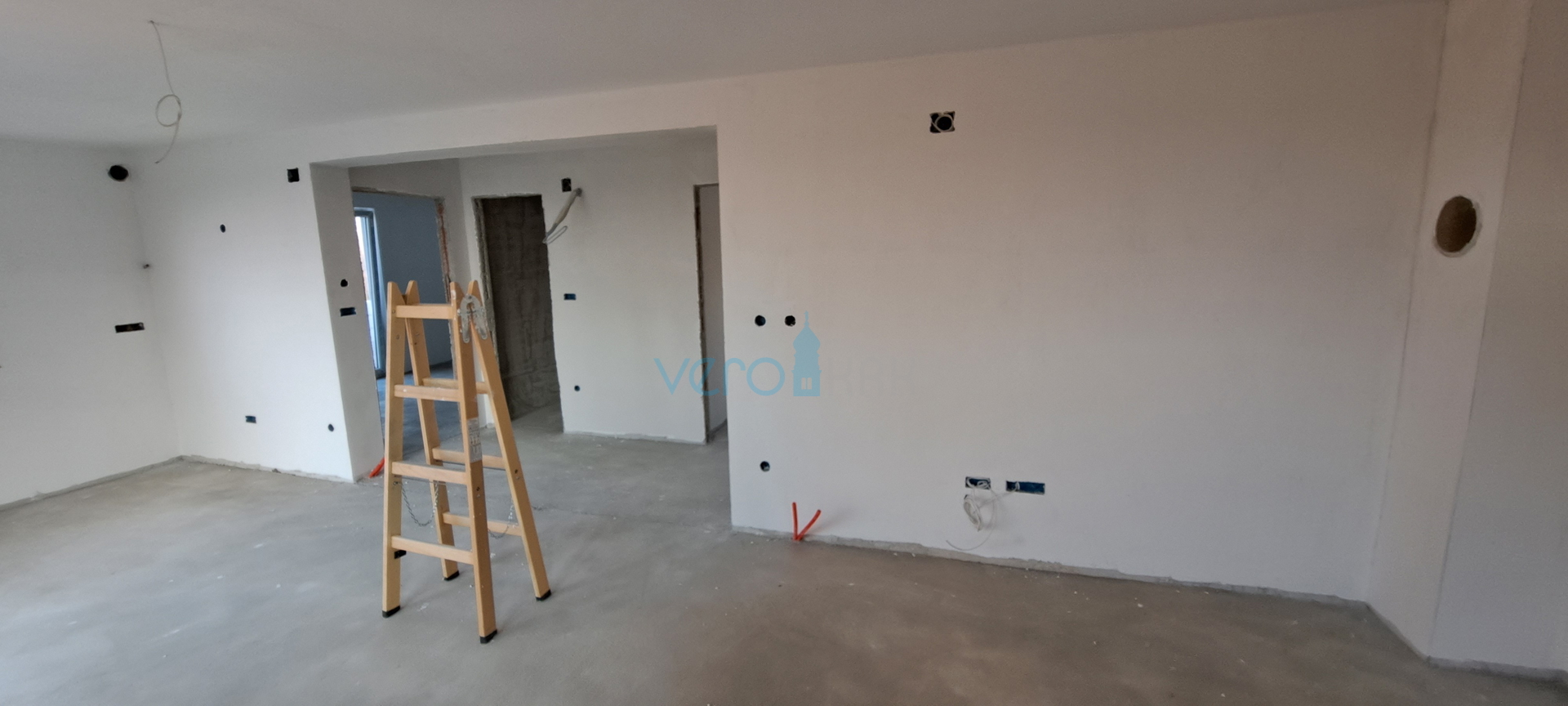 Malinska, wider area, two-bedroom apartment with living room under construction, for sale