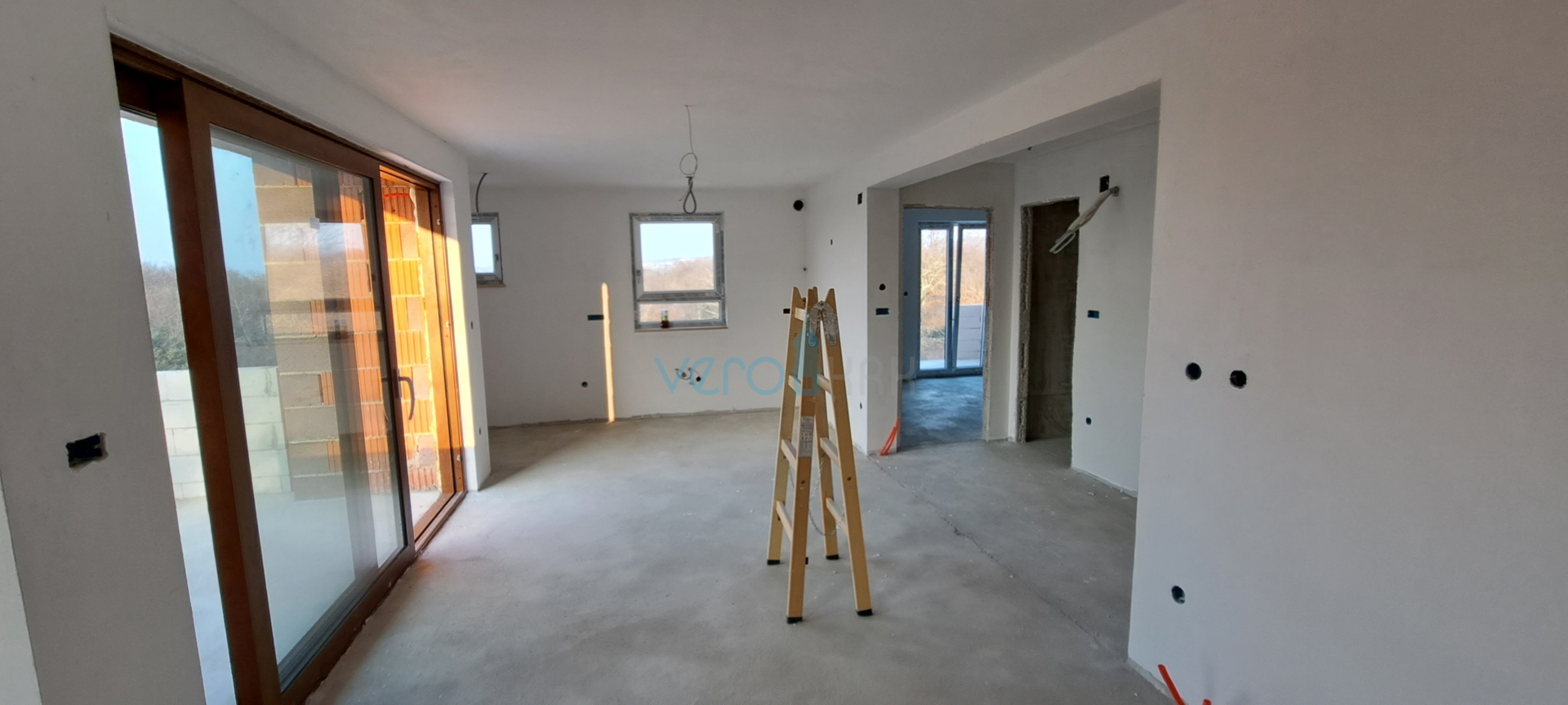 Malinska, wider area, two-bedroom apartment with living room under construction, for sale