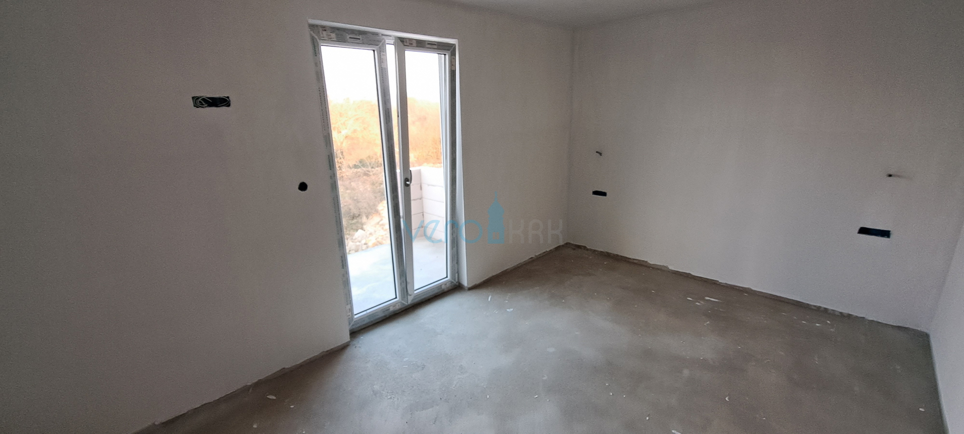 Malinska, wider area, two-bedroom apartment with living room under construction, for sale