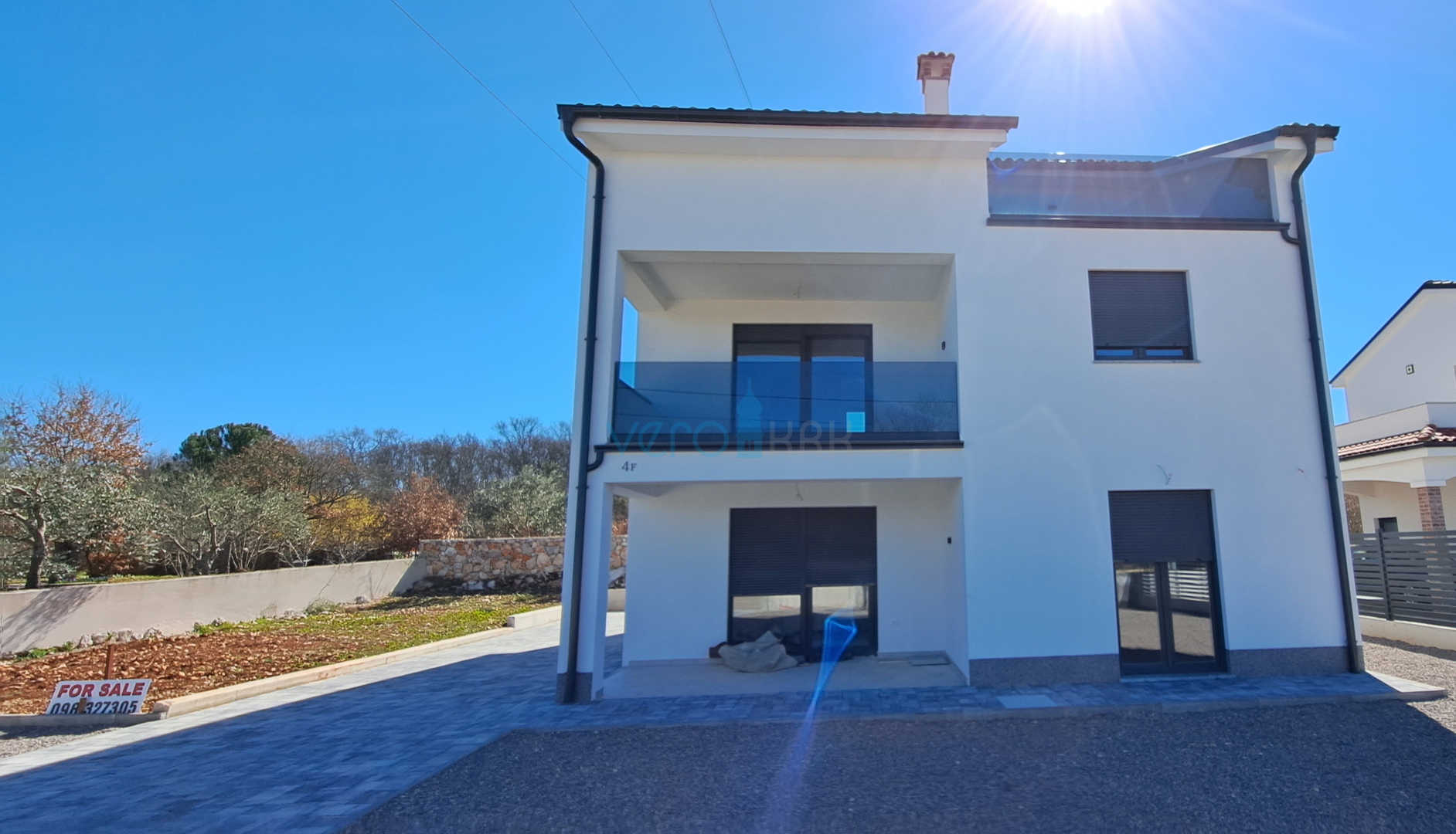 Malinska, wider surroundings, Newly built detached house 170 m2 with a beautiful view of the sea, for sale
