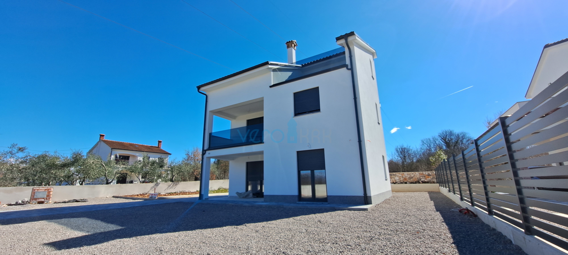 Malinska, wider surroundings, Newly built detached house 170 m2 with a beautiful view of the sea, for sale