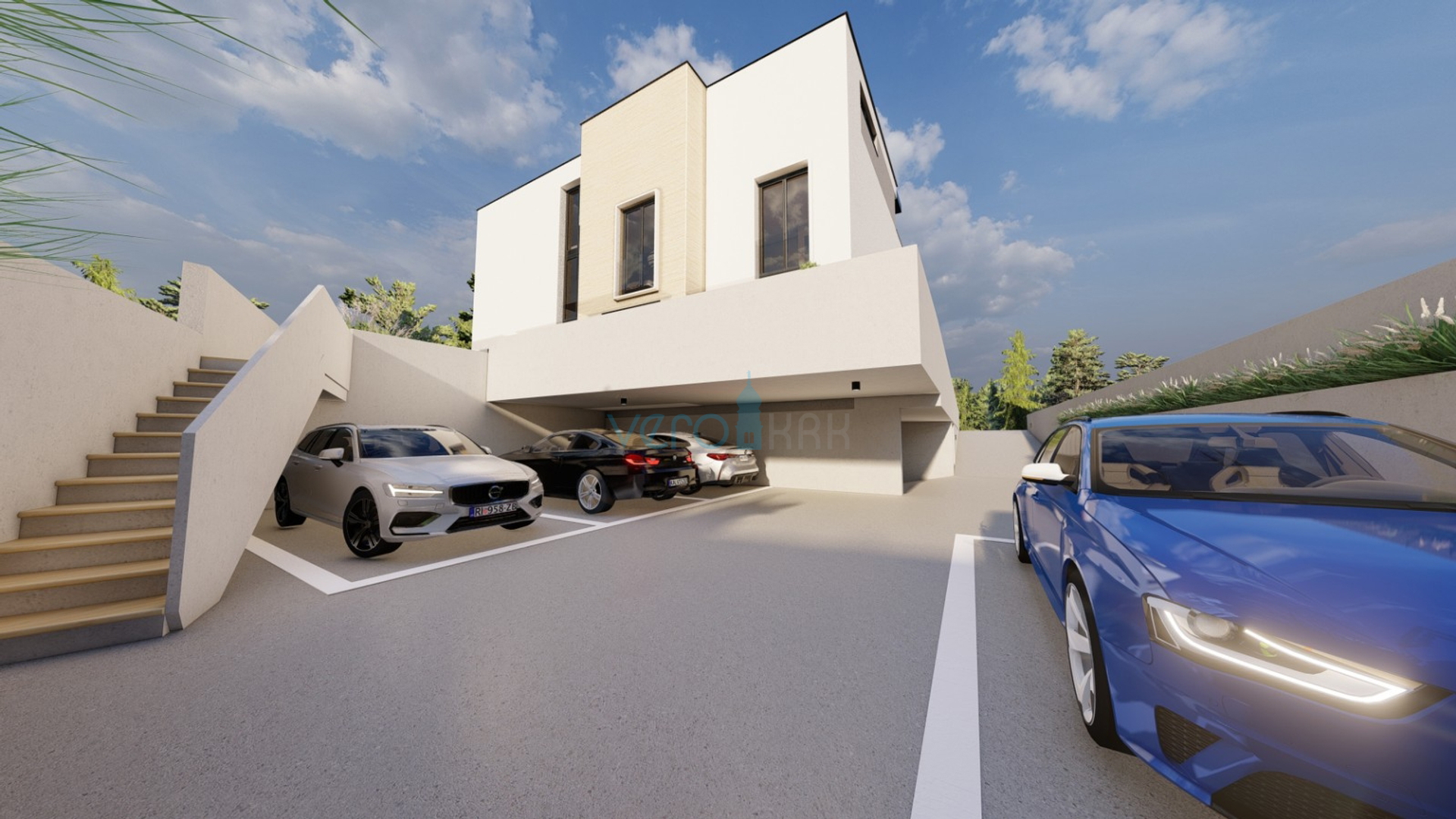 City of Krk, center, luxury apartment 90m2, garage, terrace