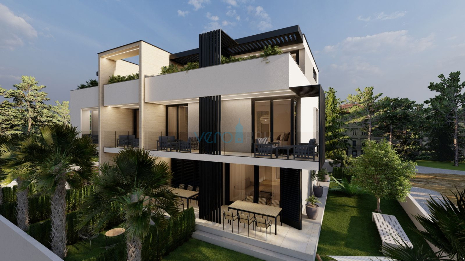 City of Krk, center, luxury apartment 90m2, garage, terrace