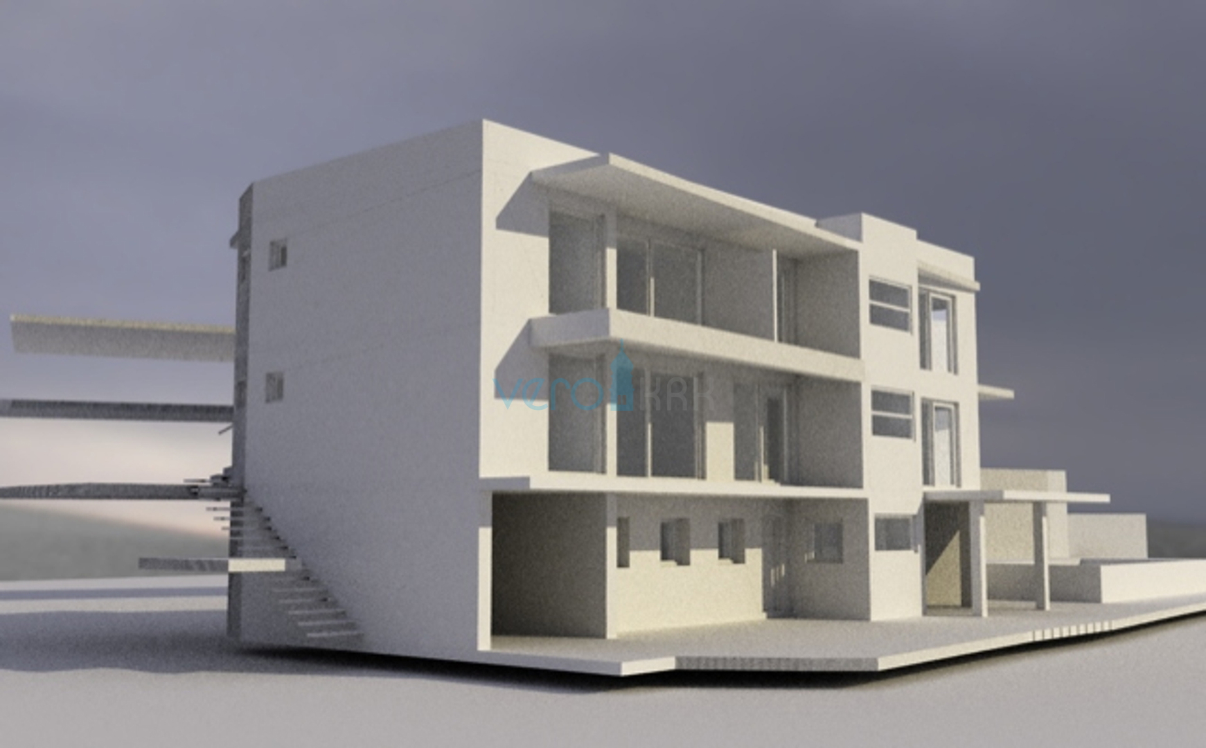 Kvarner, Novi Vinodolski, Klenovica - parcela 566m2, kuća s bazenom, pogled na more, prodaja