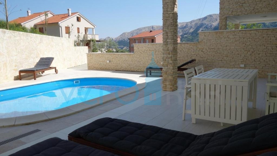 Baška, surroundings, semi-detached house with pool and sea view, for sale