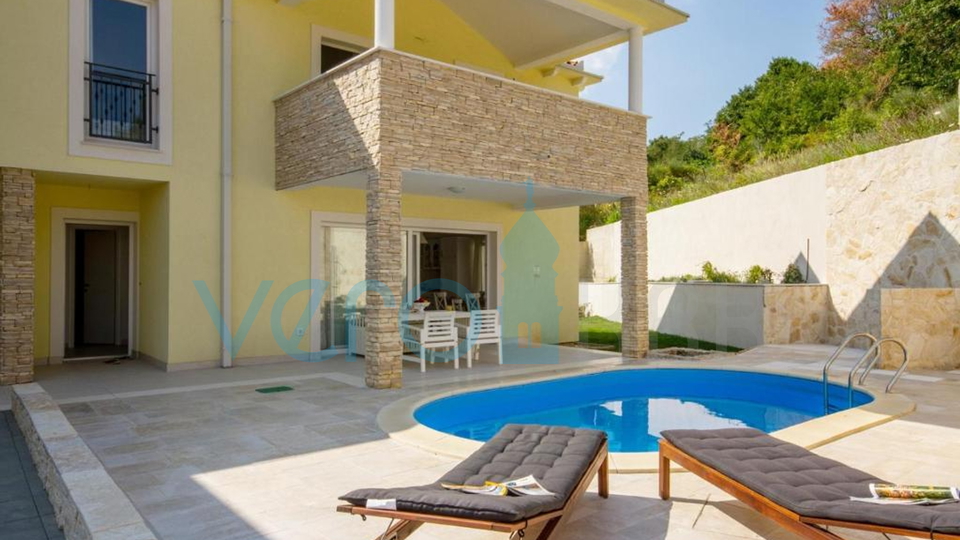 Baška, surroundings, semi-detached house with pool and sea view, for sale