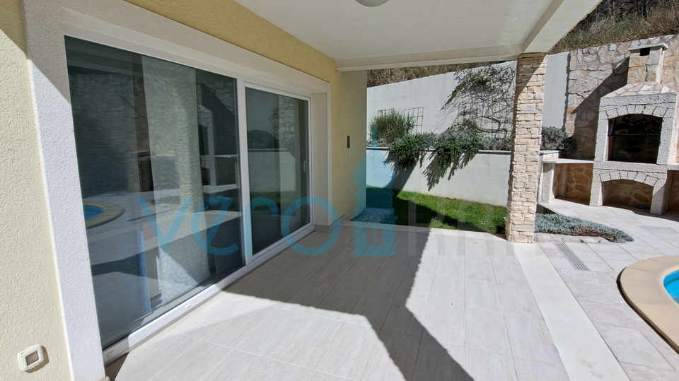 Baška, surroundings, semi-detached house with pool and sea view, for sale