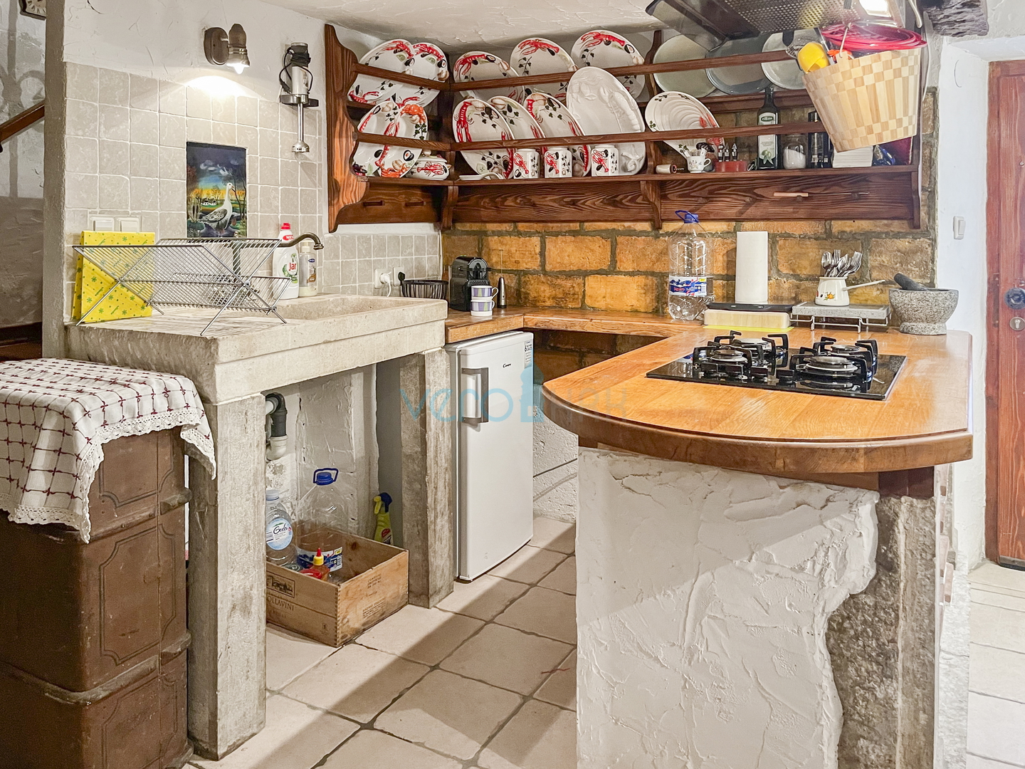 Dobrinj, otok Krk, obnovljena rustikalna kuća, 80m2, pogled, prodaja