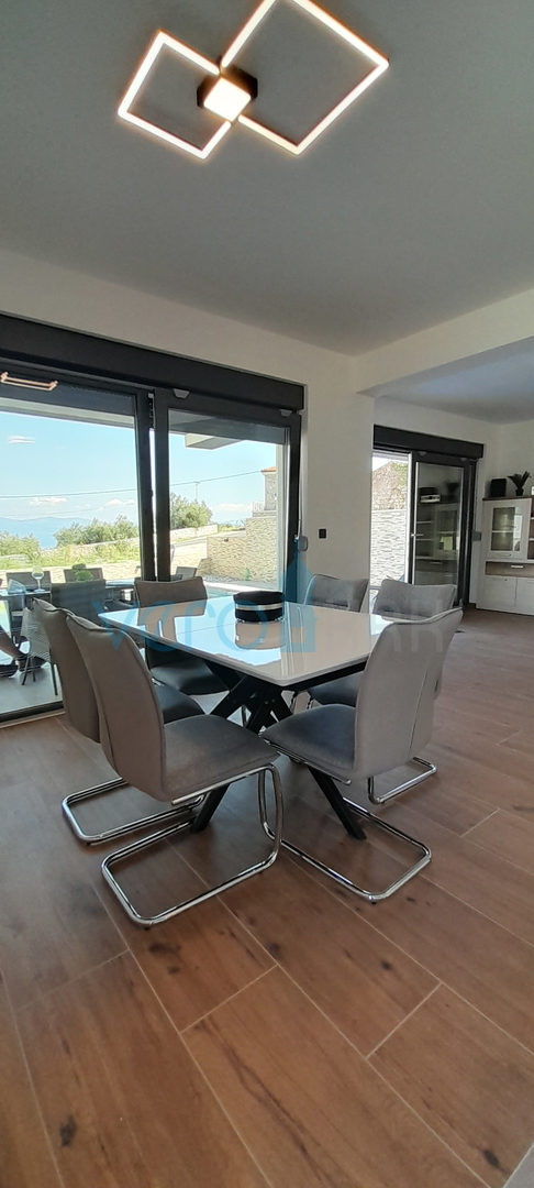 Vrbnik, okolica, dvojna kuća, novogradnja, pogled, bazen, prodaja