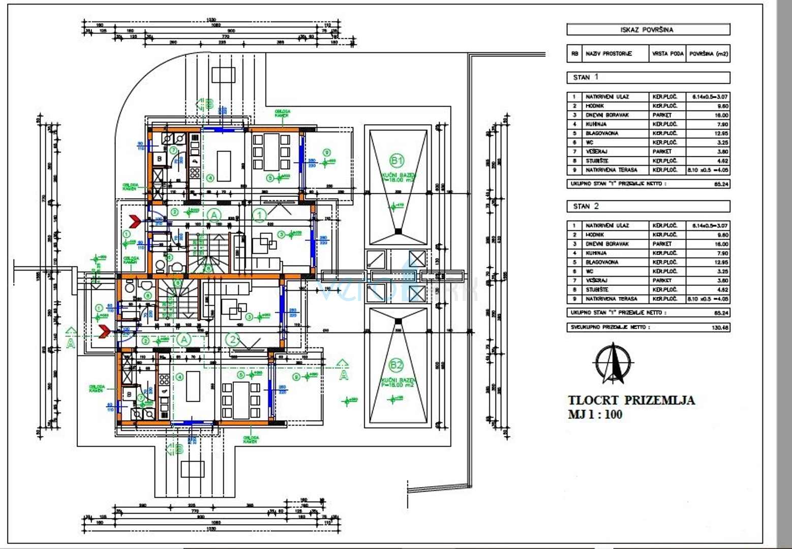 Vrbnik, surroundings, semi-detached house, newly built, view, swimming pool, for sale