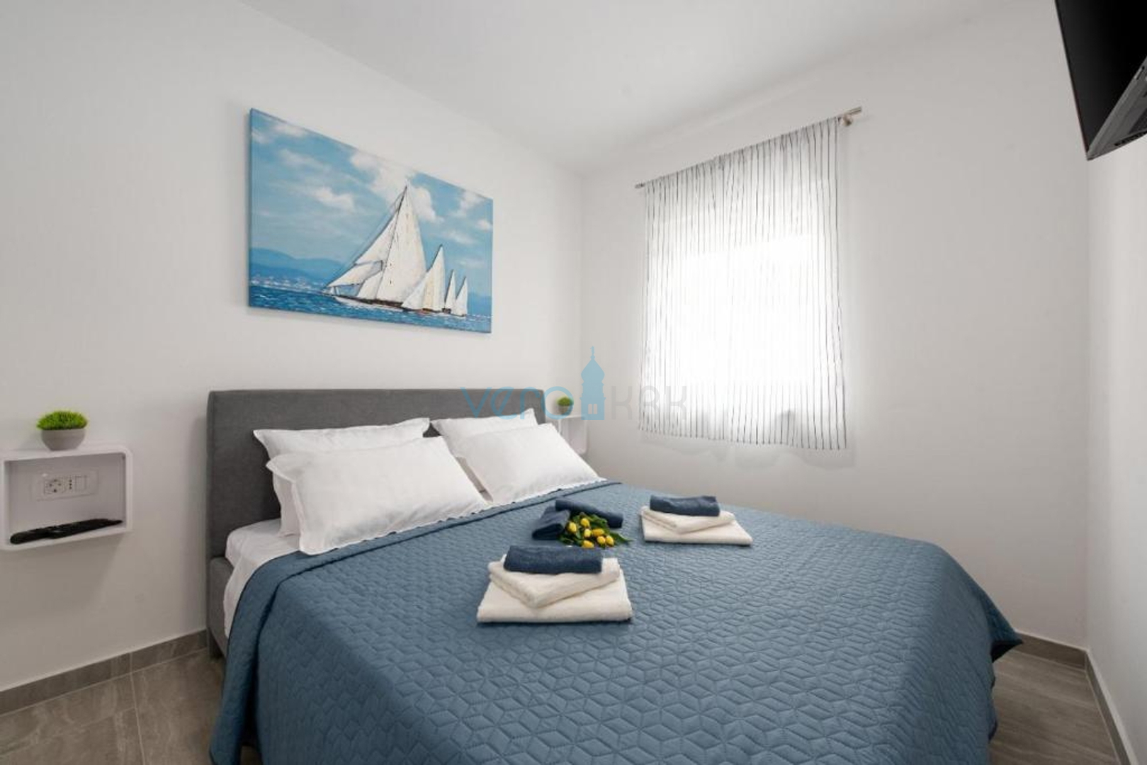 Otok Krk, Čižići, moderan trosoban stan sa pogledom na more, prodaja