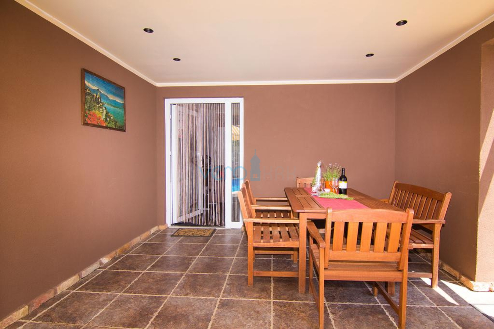 Island of Krk, surroundings, house with two apartments, swimming pool and sea view, for sale