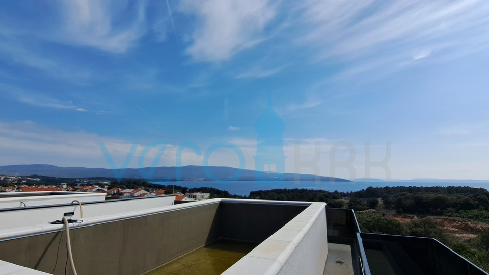 City of Krk, modern duplex apartment, roof pool, terrace, view, new construction, sale