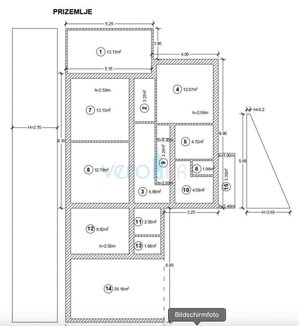 Crikvenica, Centar, Samostojeća kuća za investiciju, 2. red do mora, pogled, parking, prodaja