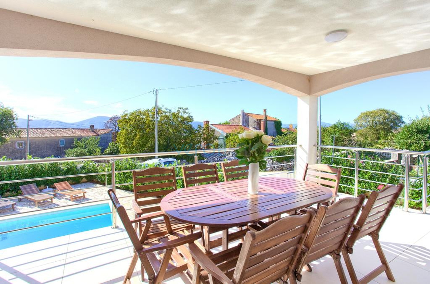 Die Insel Krk, Krk Stadt umgeben, freistehendes Haus mit Pool und Meerblick
