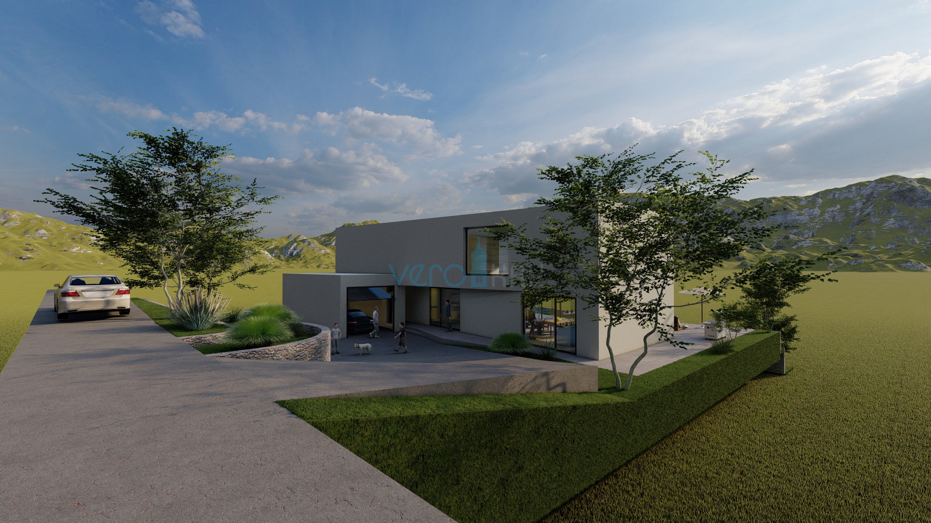 Krk city, nearby surroundings, ultra modern designer villa, pool, sea view, for sale