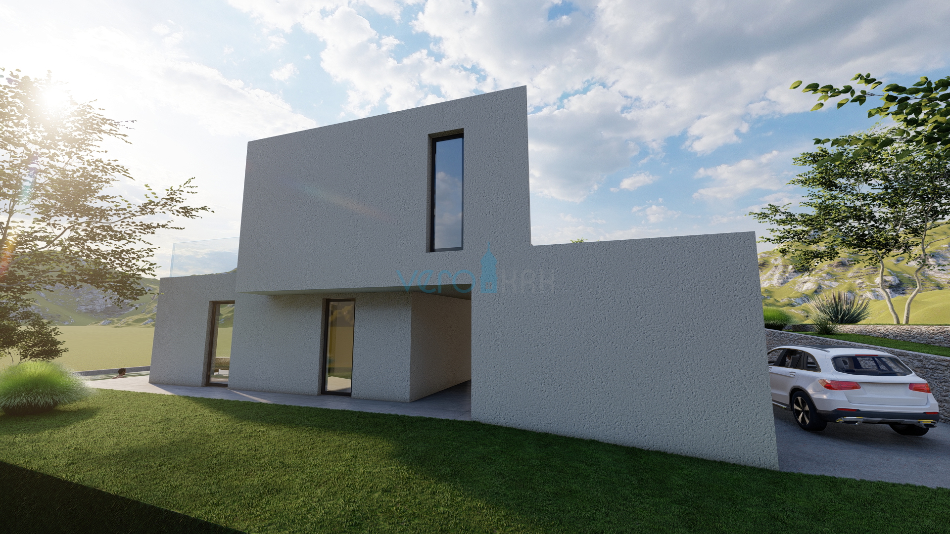 Krk city, nearby surroundings, ultra modern designer villa, pool, sea view, for sale