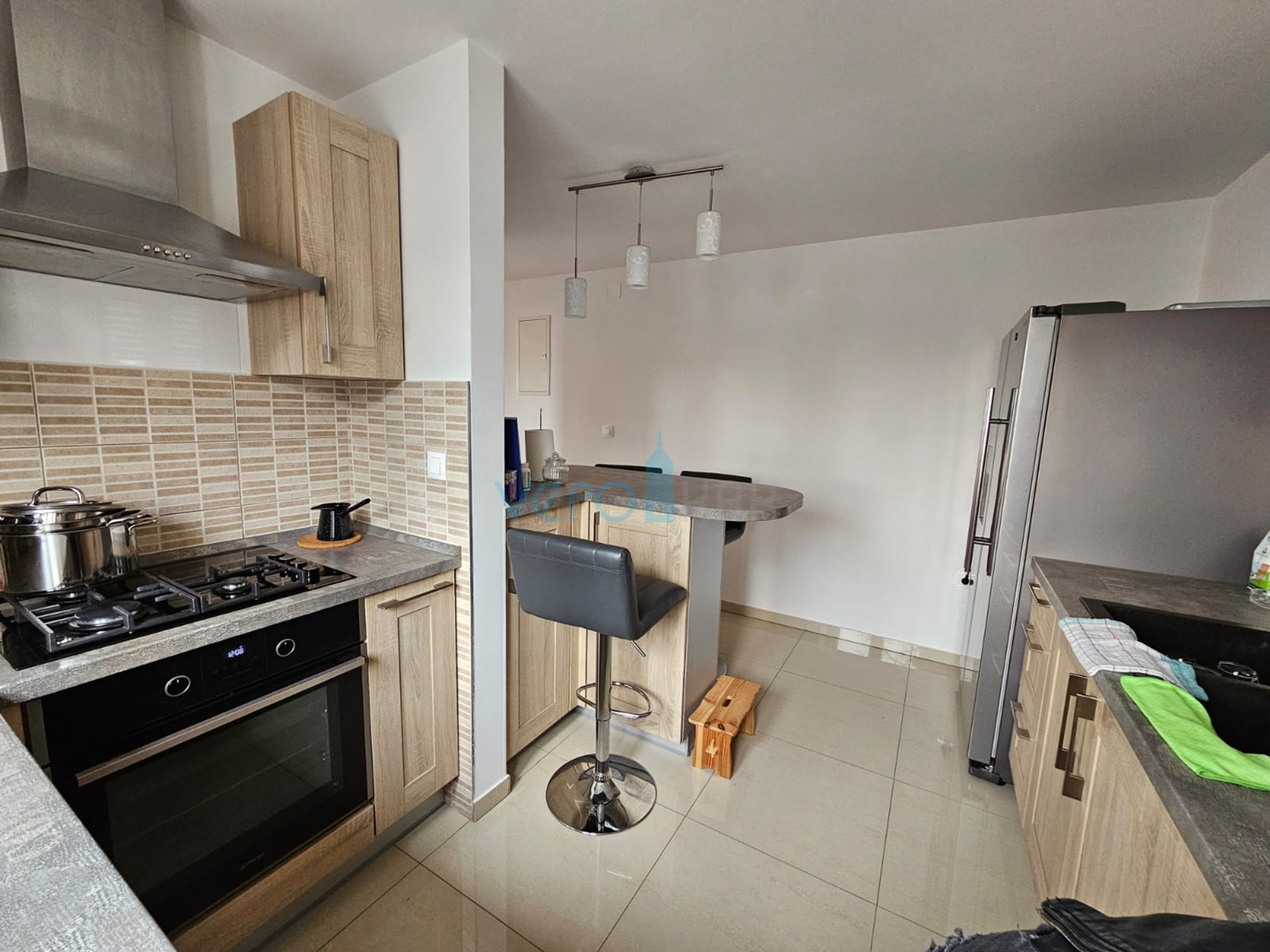 Malinska, near the center, Nice two-story apartment 100 m2 with an open sea view, for sale