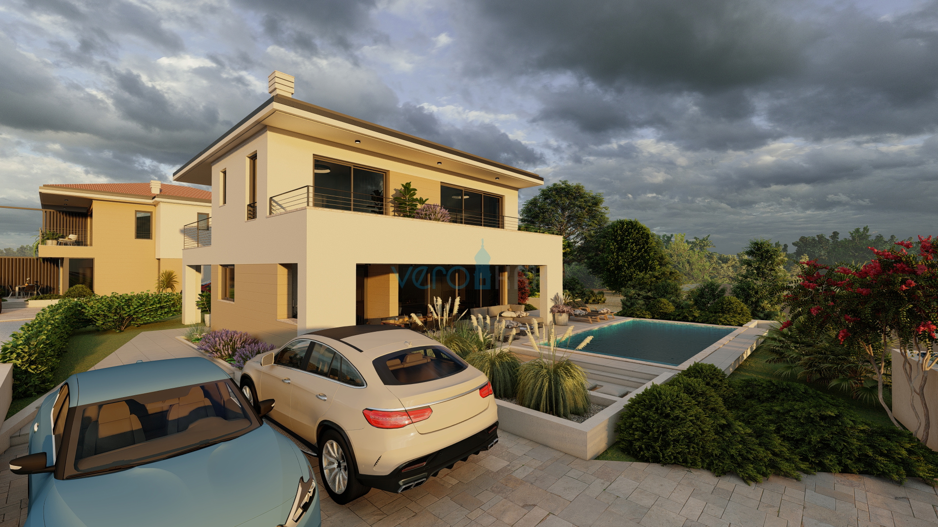 Otok Krk, Malinska okolica, građevinski tereni  622m2 i 540m2 građevinskim dozvolama, prodaja