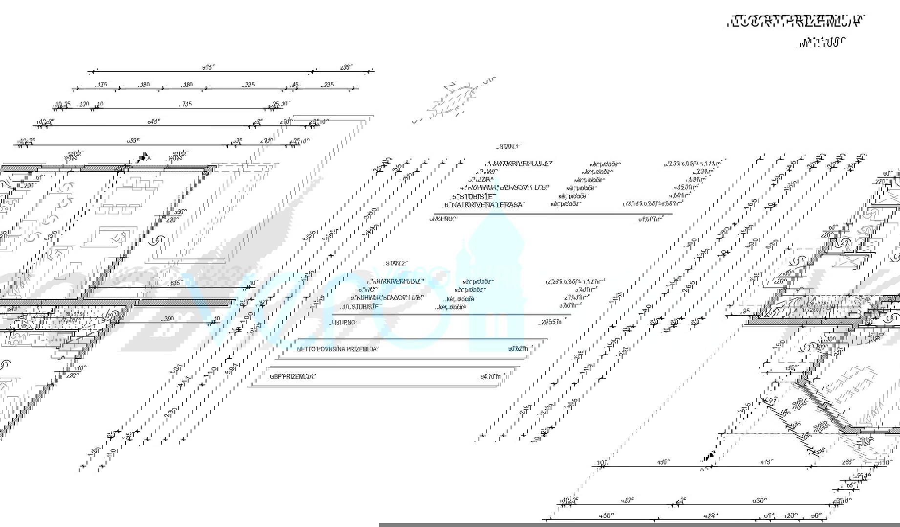 Malinska, centar, novogradnja, dvojna kuća sa bazenom, pogled na more, okućnica, prodaja