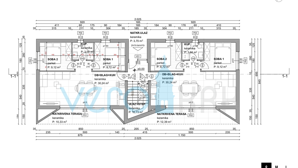 Insel Krk, Baška, Umgebung, Zweizimmerwohnung 65m2, erster Stock, zu verkaufen