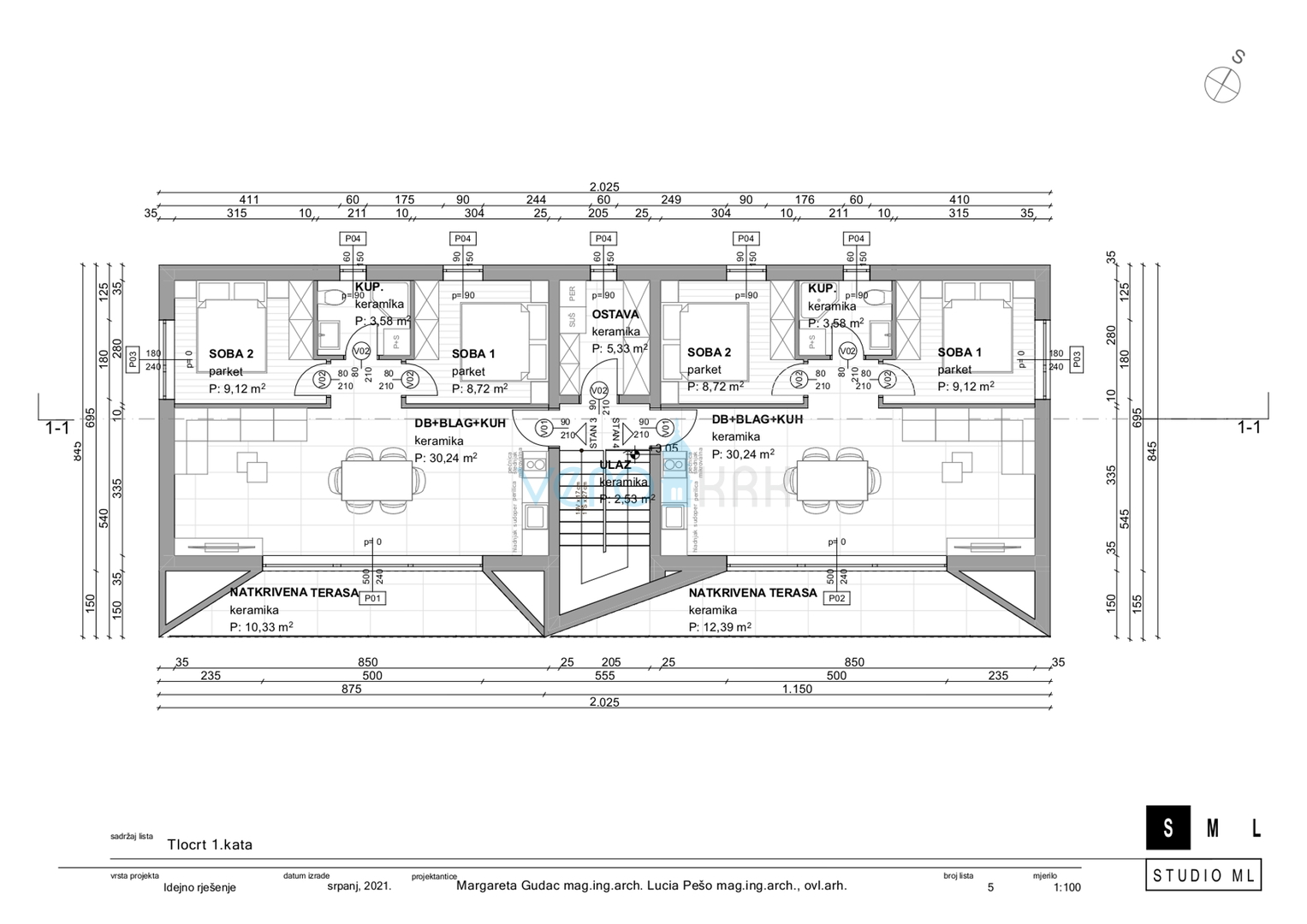 Otok Krk, Baška, okolica, dvosobni stan 65m2, prvi kat,  za prodaju