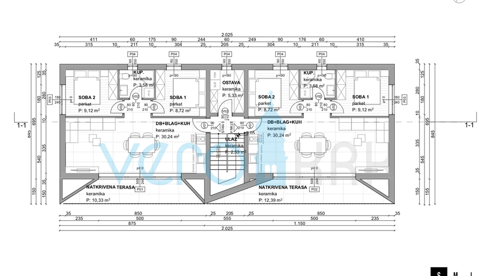 Insel Krk, Baška, Umgebung, Zweizimmerwohnung 65m2, erster Stock, zu verkaufen