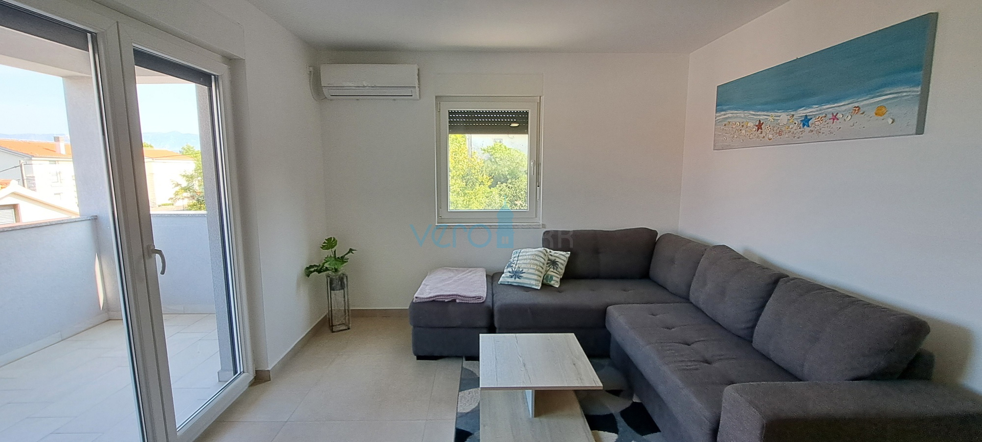 Uvlala Soline, otok Krk, dvosoban stan 62 m2, pogled na more, prodaja