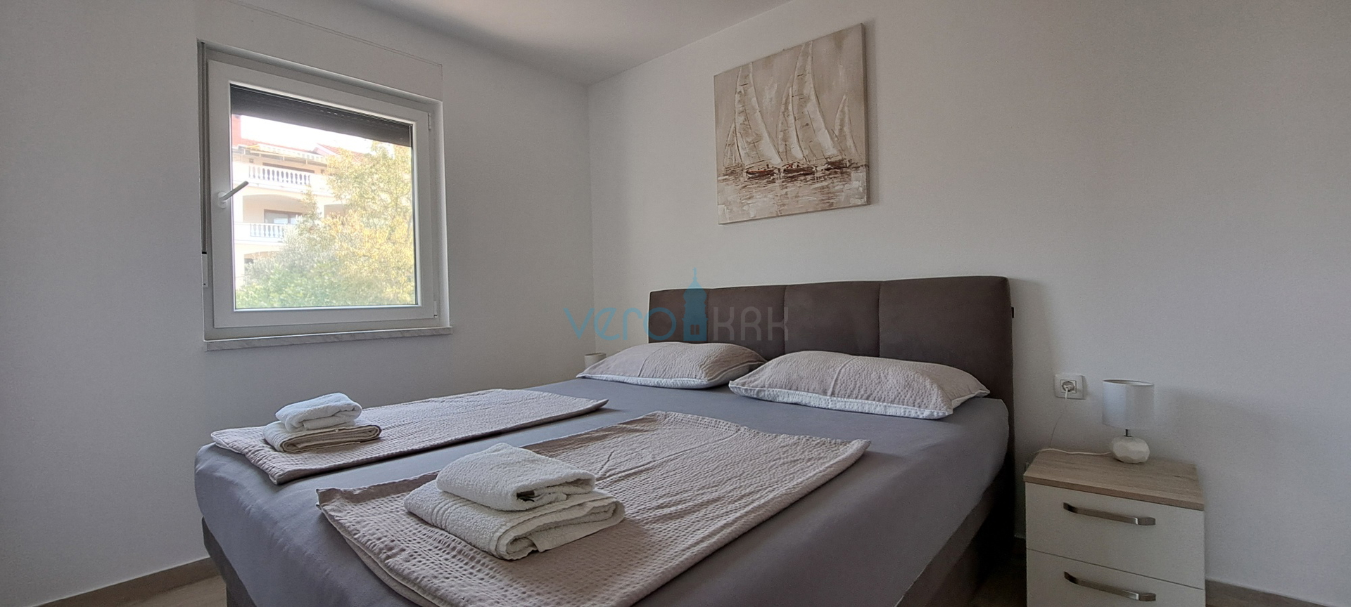 Uvlala Soline, otok Krk, dvosoban stan 62 m2, pogled na more, prodaja