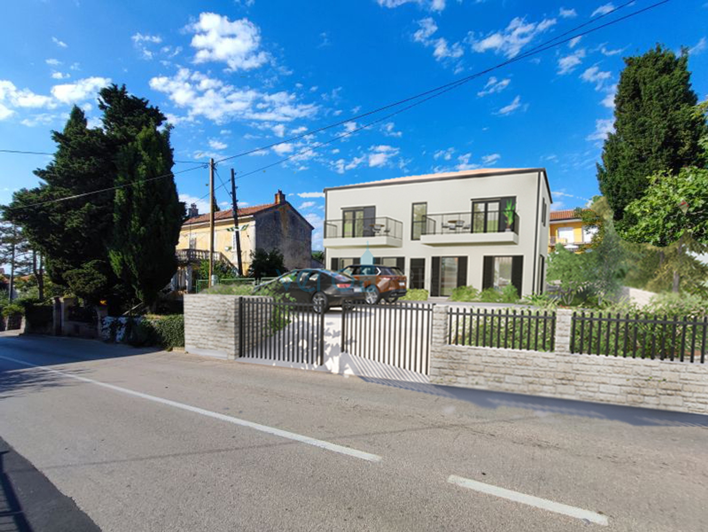 Otok Krk, Omišalj, dvosoban stan na katu, novogradnja, pogled na more, prodaja