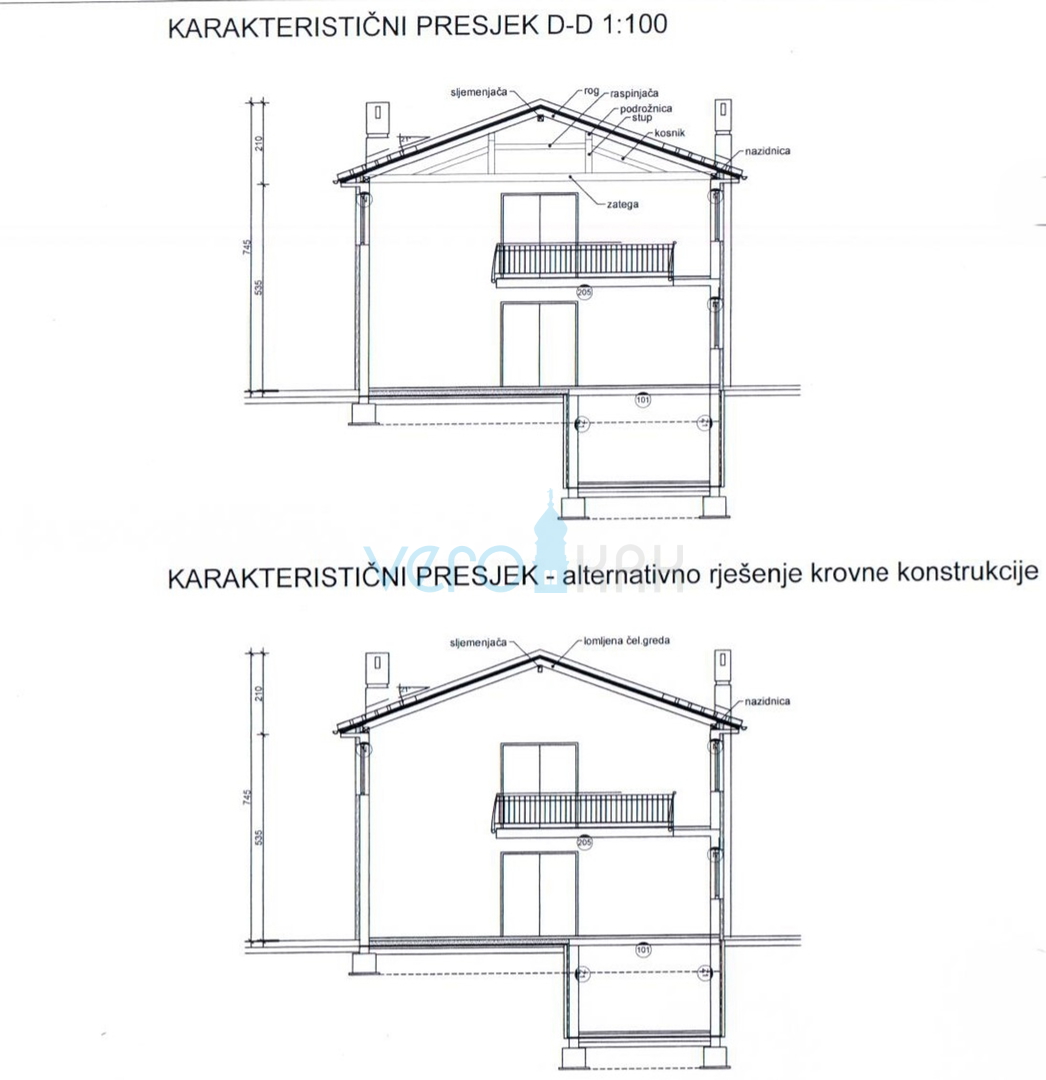 Otok Krk, Vrbnik, okolica, građevinsko zemljište 885 m2 sa građevinskom dozvolom, prodaja