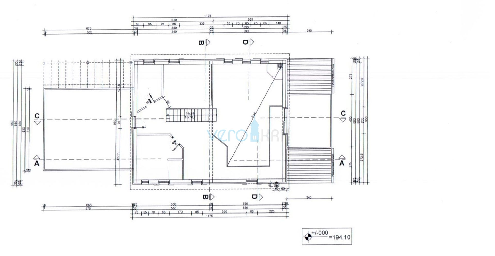 Otok Krk, Vrbnik, okolica, građevinsko zemljište 885 m2 sa građevinskom dozvolom, prodaja