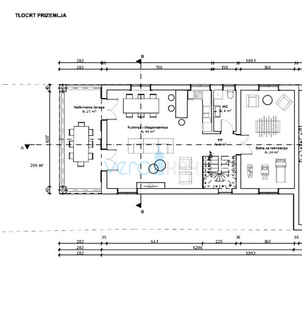 Vrbnik, Risika, Dvojna kuća 150m2 sa bazenom, prodaja
