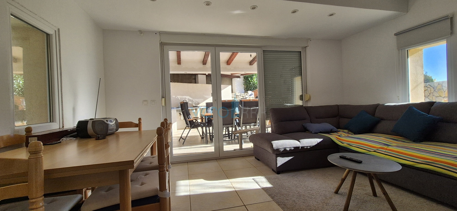 City of Krk, island of Krk, three-room apartment on the ground floor, garden, terrace, for sale