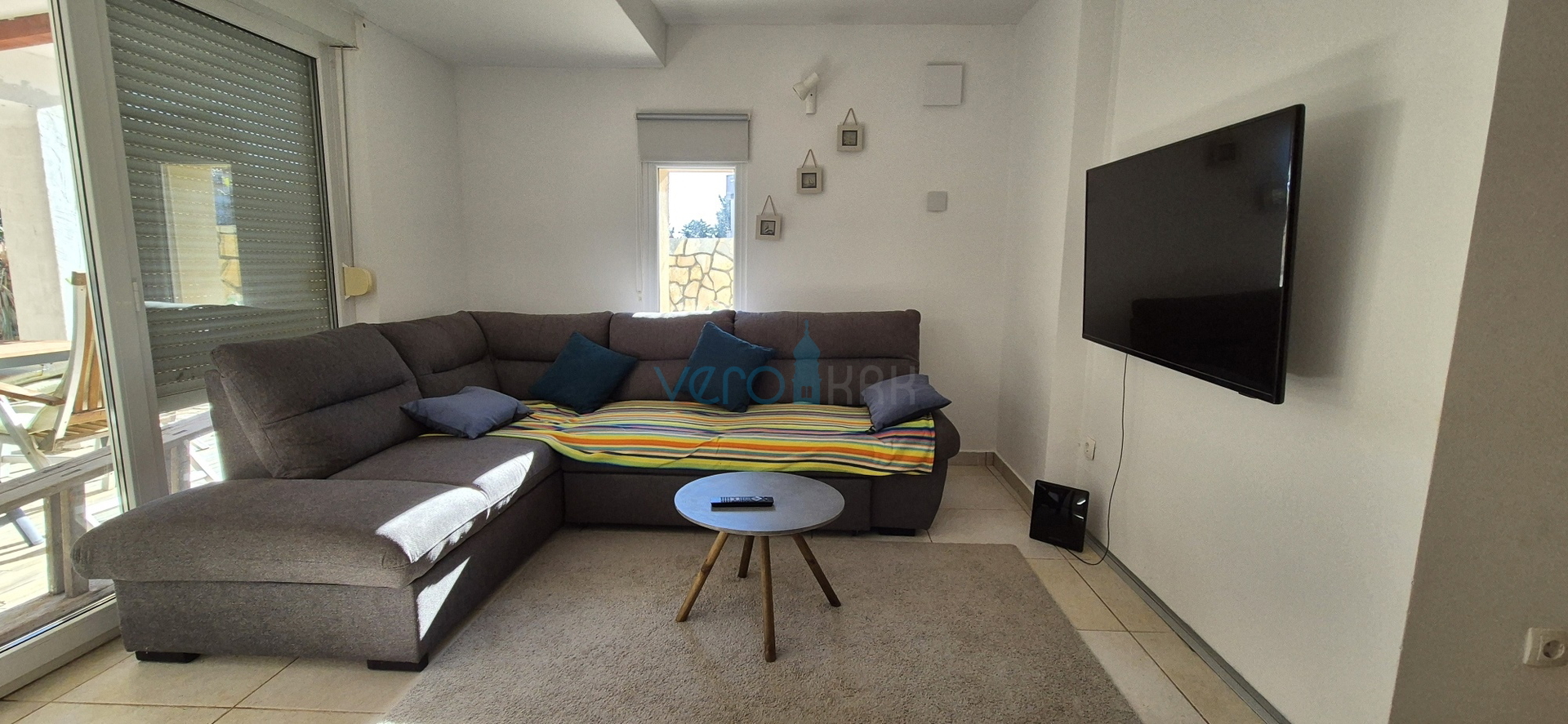 City of Krk, island of Krk, three-room apartment on the ground floor, garden, terrace, for sale