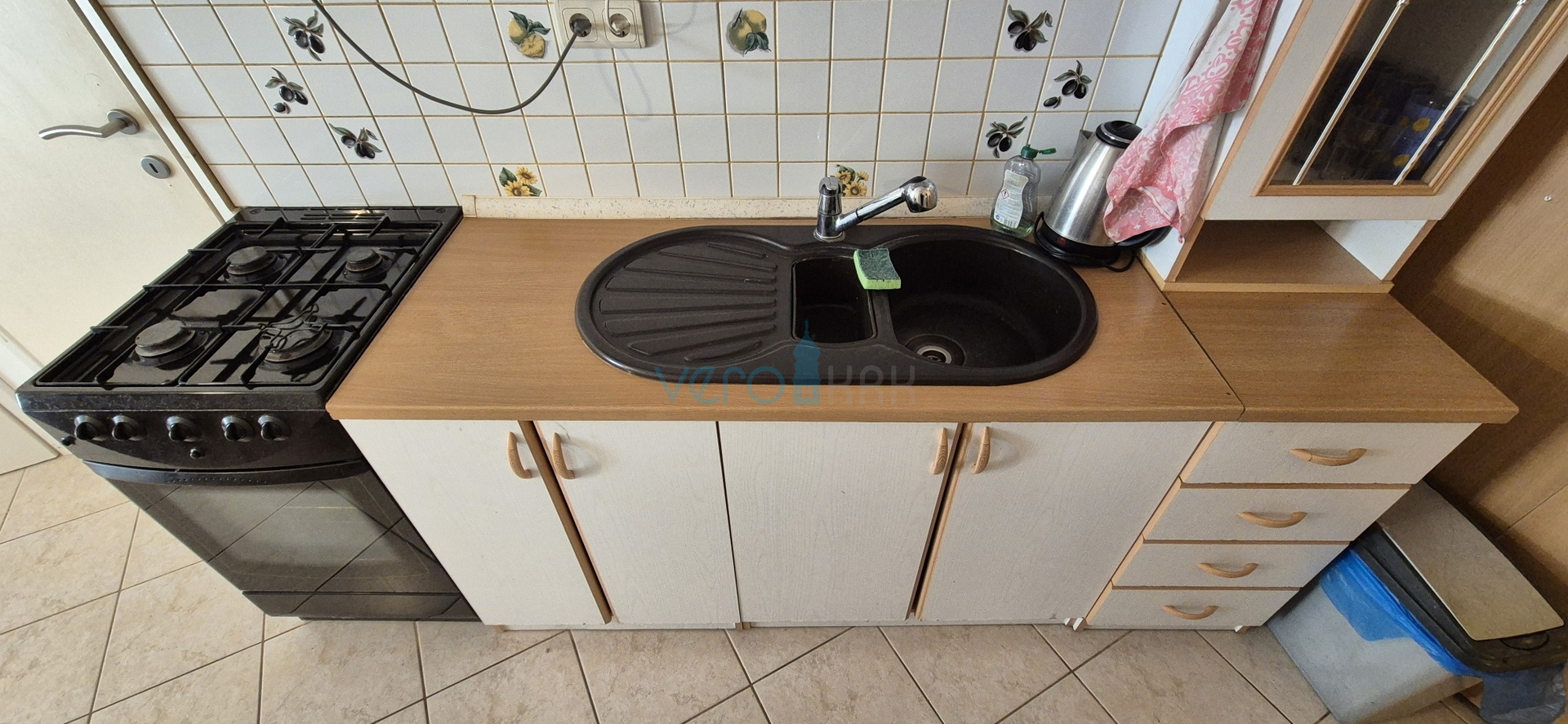 City of Krk, island of Krk, three-room apartment on the ground floor, garden, terrace, for sale