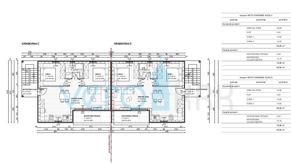 Uvala Soline, Čižići, 2-Zimmer-Wohnungen mit Terrassen in einem neuen Gebäude 320 m vom Strand entfernt, zu verkaufen