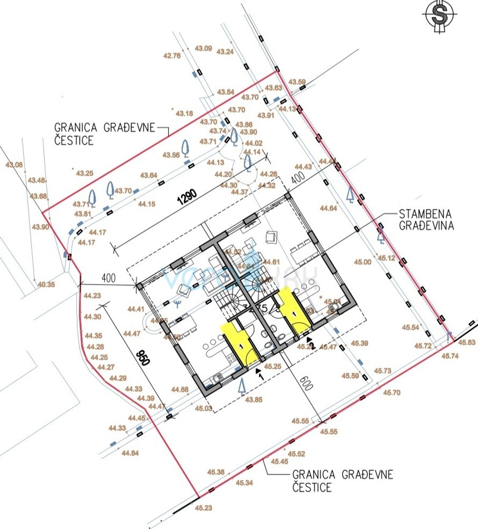 Malinska, otok Krk, nova dvojna kuća, pogled na more, prodaja