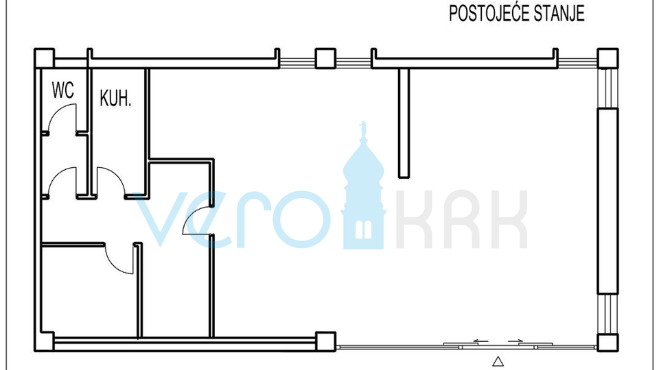 Geschäftsraum, 112 m2, Vermietung, Krk