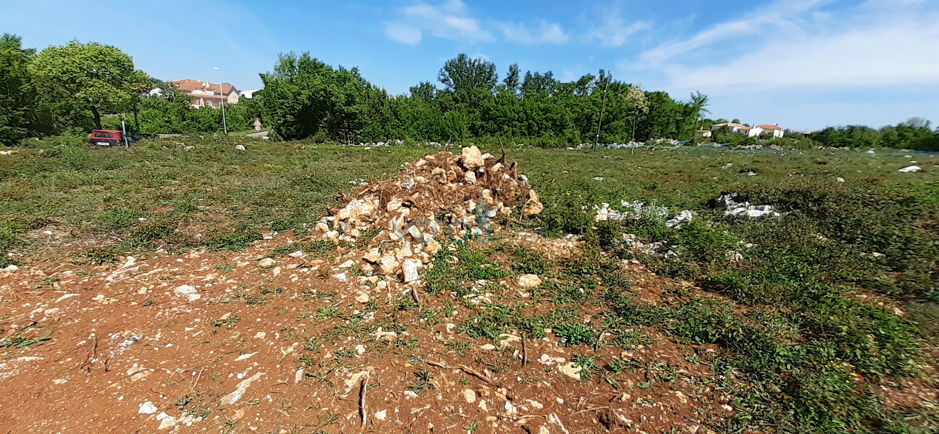 Island of Krk, western part of the island, Milohnić, land with a building project, 1654 m2 in an excellent location, for sale