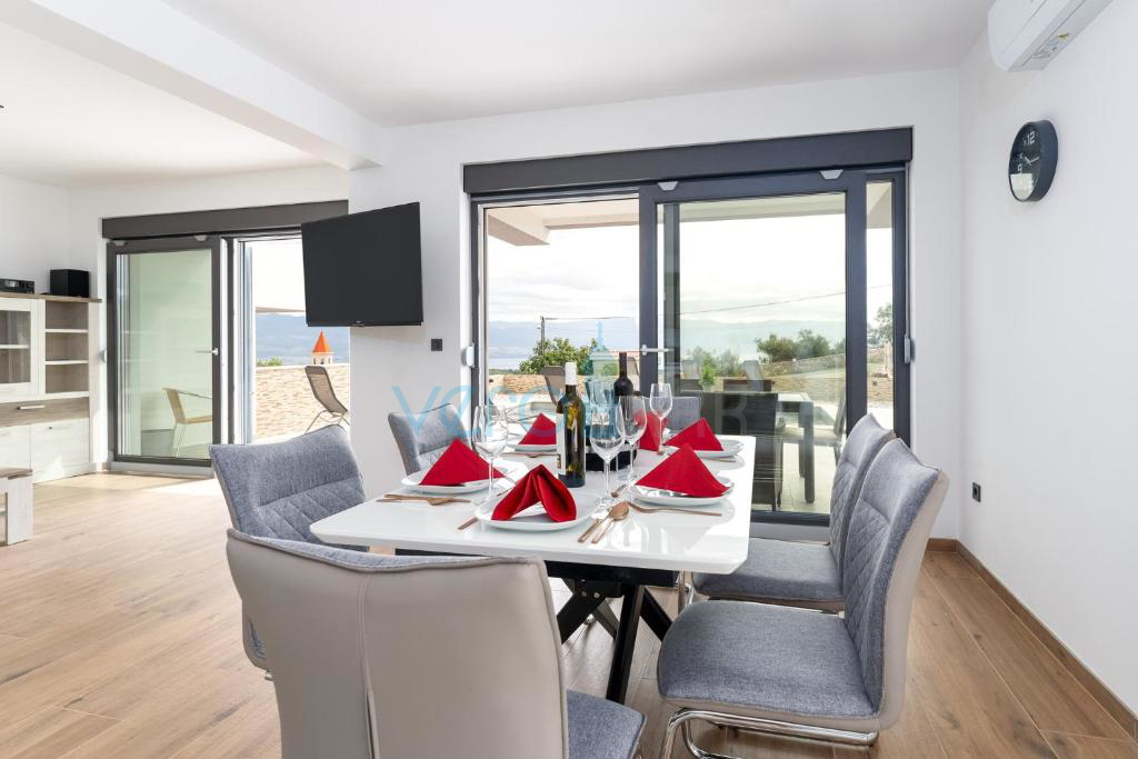 Vrbnik, surroundings, semi-detached house, newly built, view, swimming pool, for sale