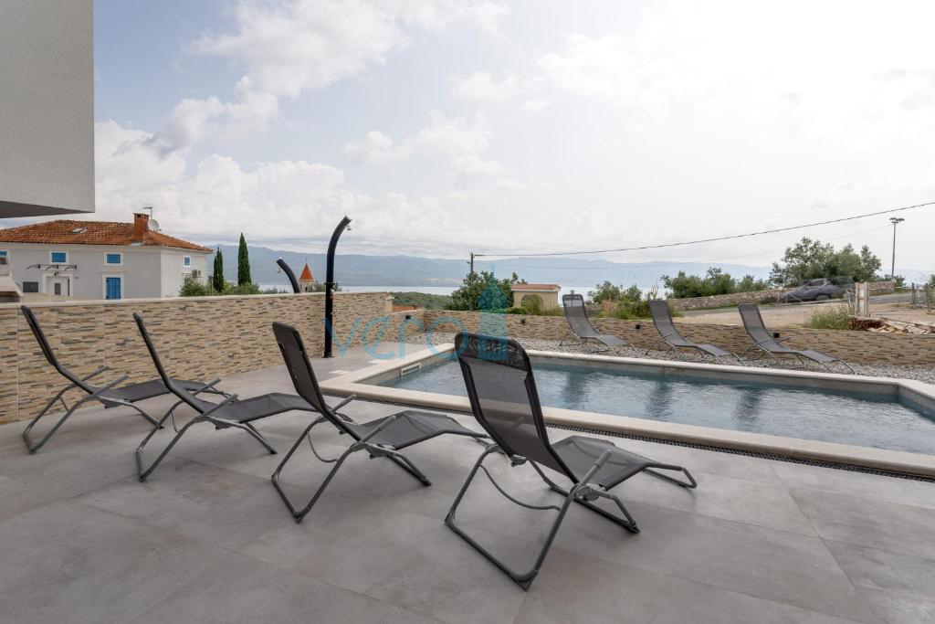 Vrbnik, surroundings, semi-detached house, newly built, view, swimming pool, for sale