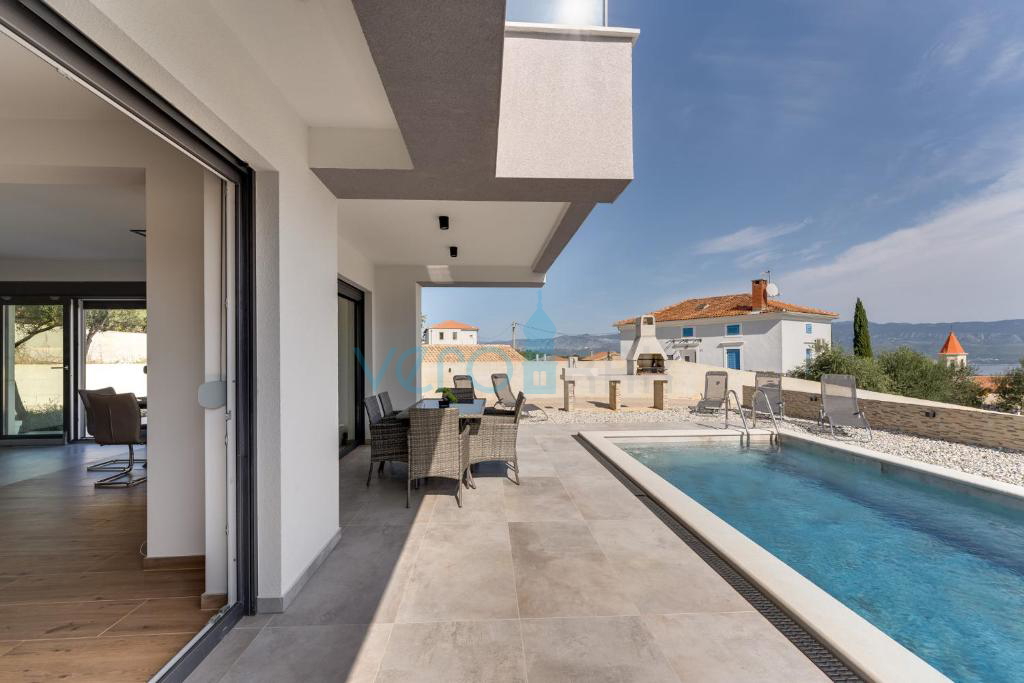 Vrbnik, surroundings, semi-detached house, newly built, view, swimming pool, for sale