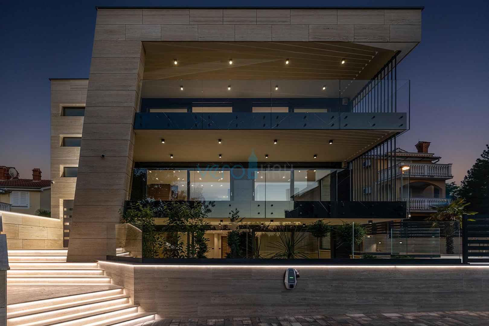 Malinska, luxury apartment with pool, view, garden, 80m to the sea, for sale