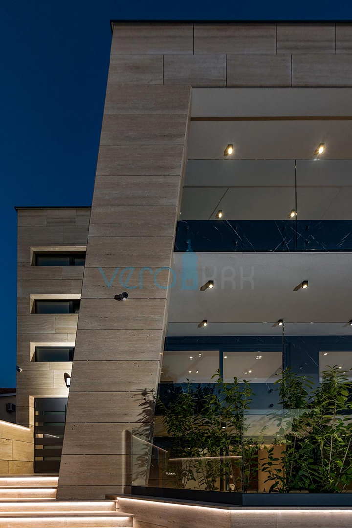 Malinska, luxury apartment with pool, view, garden, 80m to the sea, for sale