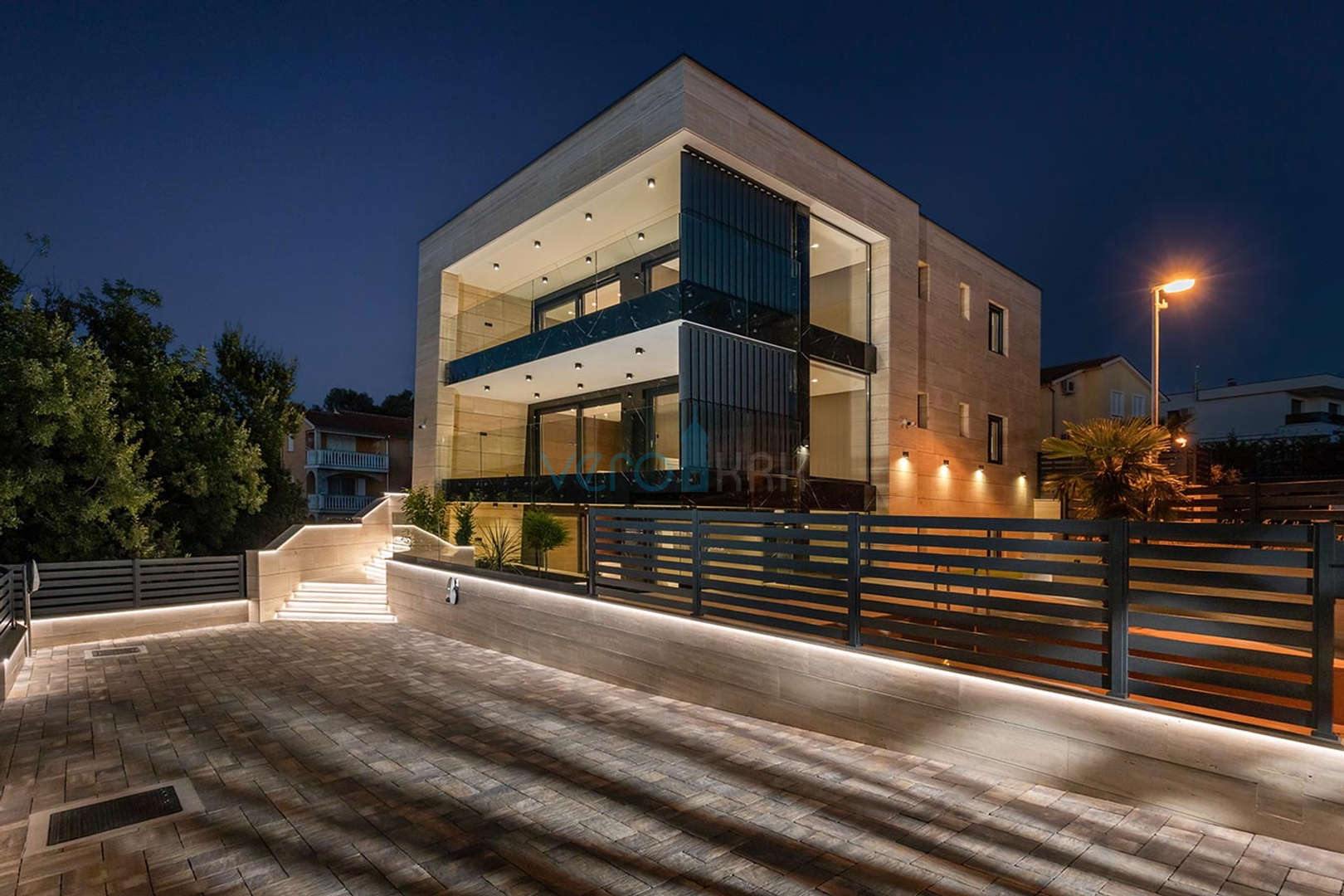 Malinska, luxury apartment with pool, view, garden, 80m to the sea, for sale