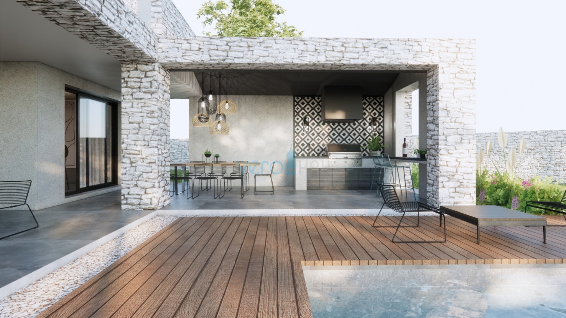 Vrbnik, luksuzna novogradnja s bazenom u mirnom okružju