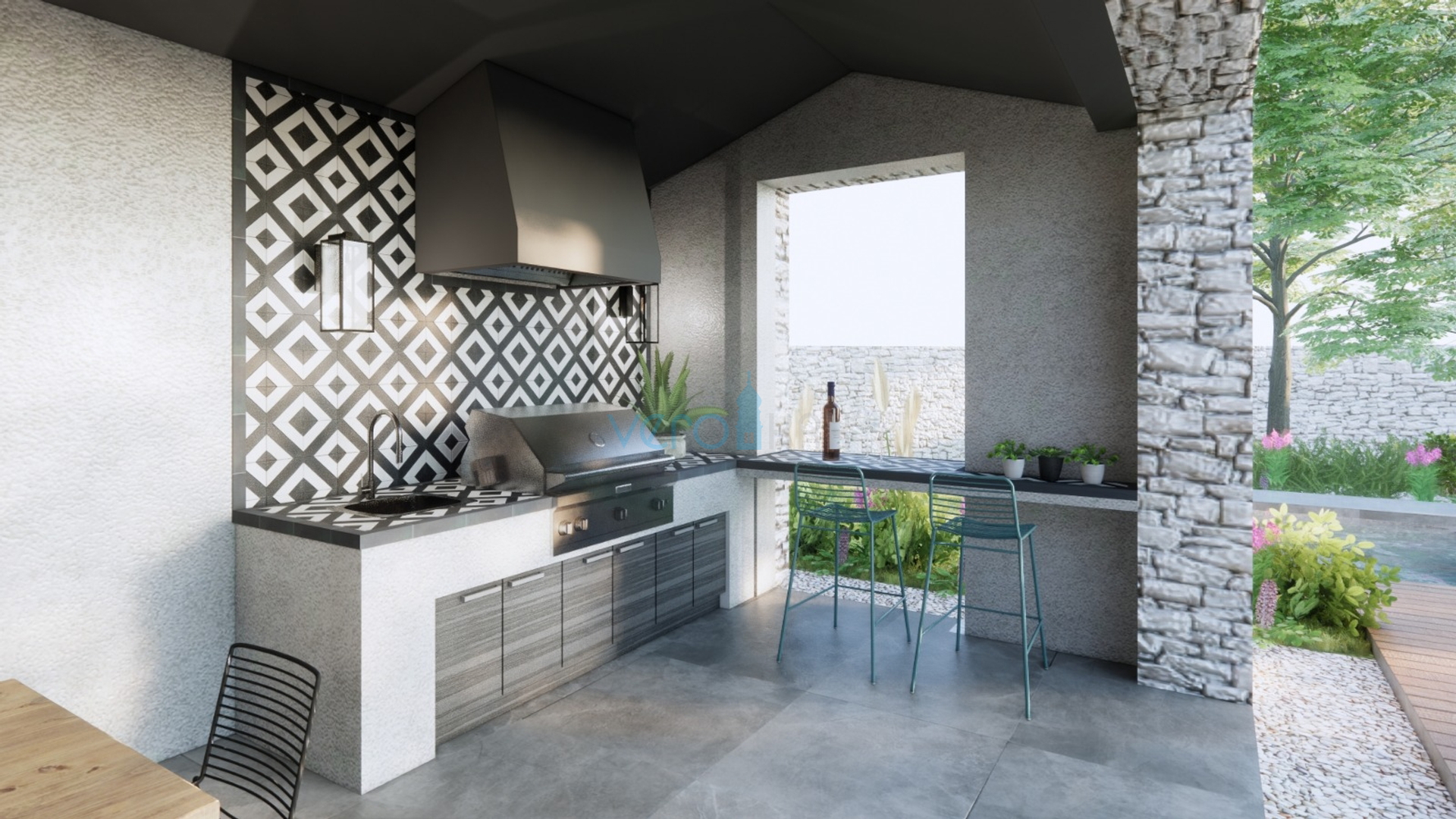 Vrbnik, luksuzna novogradnja s bazenom u mirnom okružju