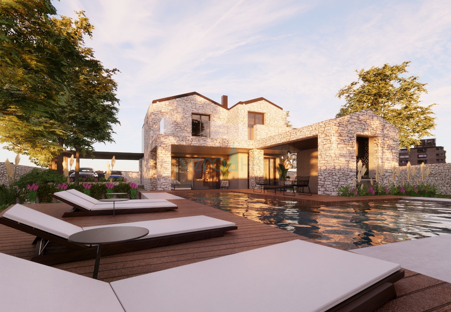 Vrbnik, luksuzna novogradnja s bazenom u mirnom okružju